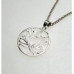 Silver Lotus Pendant Necklace 
