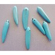 Porcelain Turquoise Dagg Beads, Set of 7pcs 