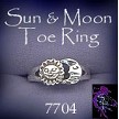 Sterling Silver Sun and Moon Toe Ring 