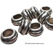 Silver Tire Rondelle Big Hole Beads 