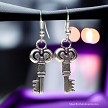 Silver Key Earrings, Key of Hekate Earrings 
