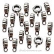 20 Silver Big Hole Bails with Ribbed Design 