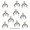 Bright Silver Small Earring 3-to-1 Connectors 