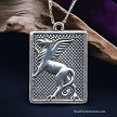 Silver Large Rampant Gryphon Pendant Necklace 