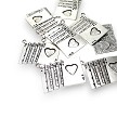 10 Silver Gambling Cards Royal Flush 32x24mm 