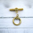 10 Gold Toggle Clasps with Swirl 