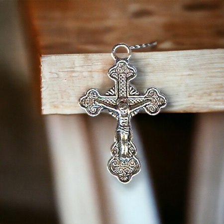 Silver CnACN COXPAHN Crucifix Earrings 