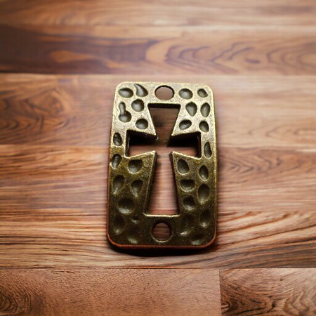 10 Bronze Textured Cut out Cross Jewelry Connectors 22x14mm 