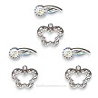 Bright Silver Butterfly Toggle Clasps with Flower 