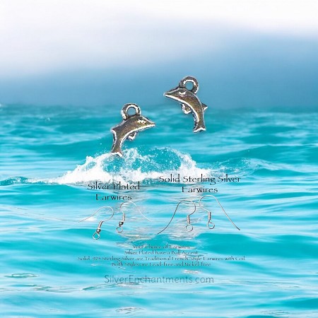 Silver Small Dolphin Earrings 
