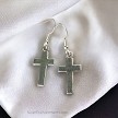Silver Plain Cross Earrings 