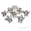 Silver Halloween Cat Charms 