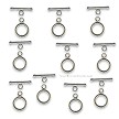 Small Silver Minimalist Round Toggle Clasps 