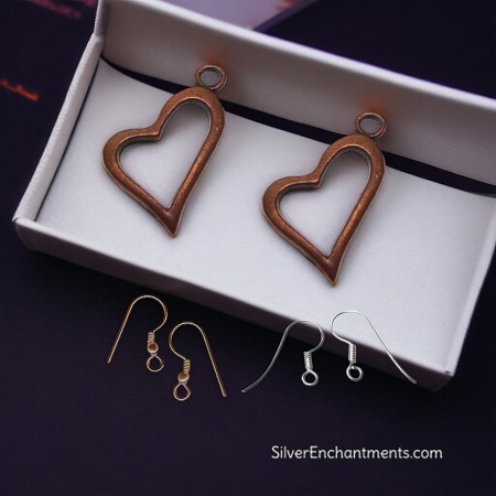 Copper Heart Earrings 