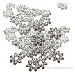 7mm Bright Silver Daisy Snowflake Spacer Beads 