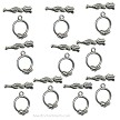 Silver Tulip Toggle Clasps 