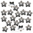 13mm Silver Fancy Star Bead Caps 