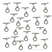 Silver Small Round Twist Toggle Clasps 