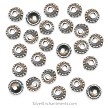 7.5mm Silver Dotted Rim Bead Caps 