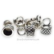 Silver Fancy Braided Jewelry Endcaps with 7mm Opening 