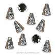 11x8mm Silver Jewelry Cones with 6mm Bottom Opening Pyramid Detailing 