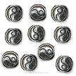Silver Yin and Yang Large Hole Beads 
