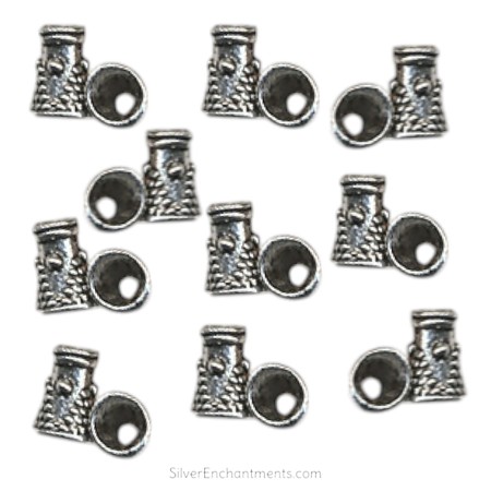 Small Silver Jewelry Cones with 4mm Bottom Opening 