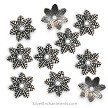 13mm Silver Fern Bead Caps 