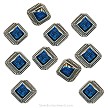 12mm Blue Enamel Diamond Beads 
