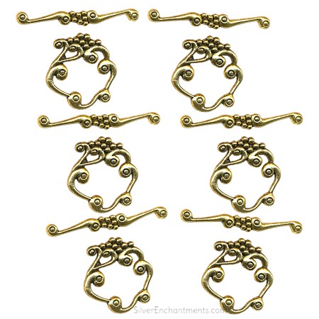 Gold Loopy Cloud Designer Toggle Clasps 