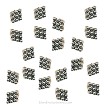 9x8mm Silver Dotted Offset Diamond Beads 