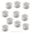 Bright Silver Flower Bracelet Connectors 