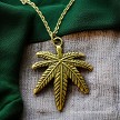 Large Bronze Marijuana Necklace 