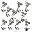 Silver Jumping Cheerleader Pendants 