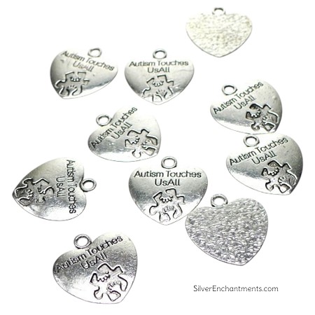 Silver Autism Touches Us All Pendants 