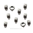 10 Silver Big Hole Bails with Flower 