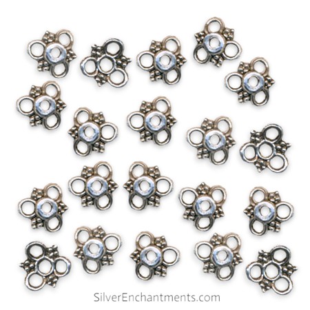 11mm Silver Grape Cluster Bead Caps 
