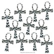 Double Sided Silver Hammered Ankh Pendants 