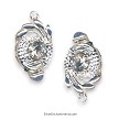 Silver Fancy Box Clasp with Crystal 