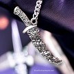 Large Silver Dragon Sword Necklace 