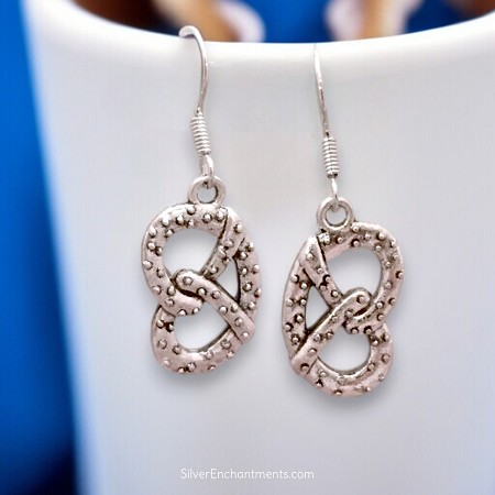 Silver Pretzel Earrings 