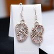 Silver Pretzel Charm Earrings 