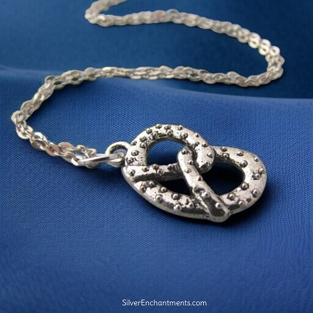 Silver Pretzel Necklace 