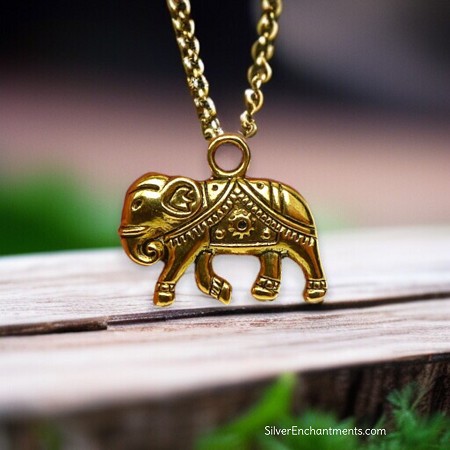 Gold Indian Elephant Necklace 