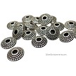 8mm Silver Textured Rondelle Beads 