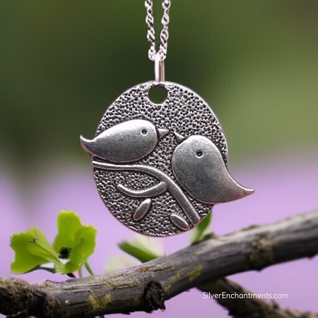 Silver Simple Life Birds Necklace 