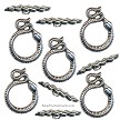 Silver Snake Toggle Clasps 