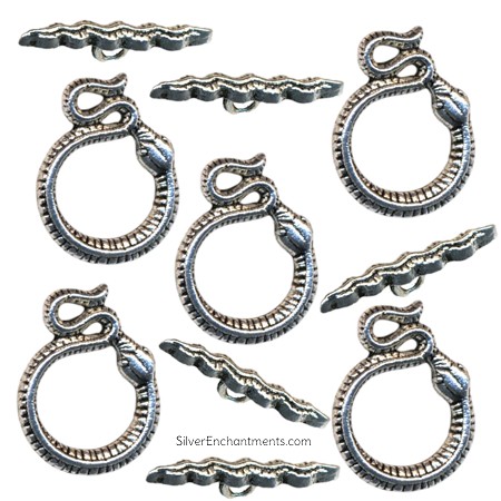Silver Snake Toggle Clasps 