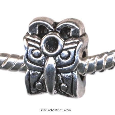 Silver Butterfly Big Hole Beads 