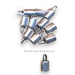 Silver Plain Jewelry End Caps with 4.5mm Opening 